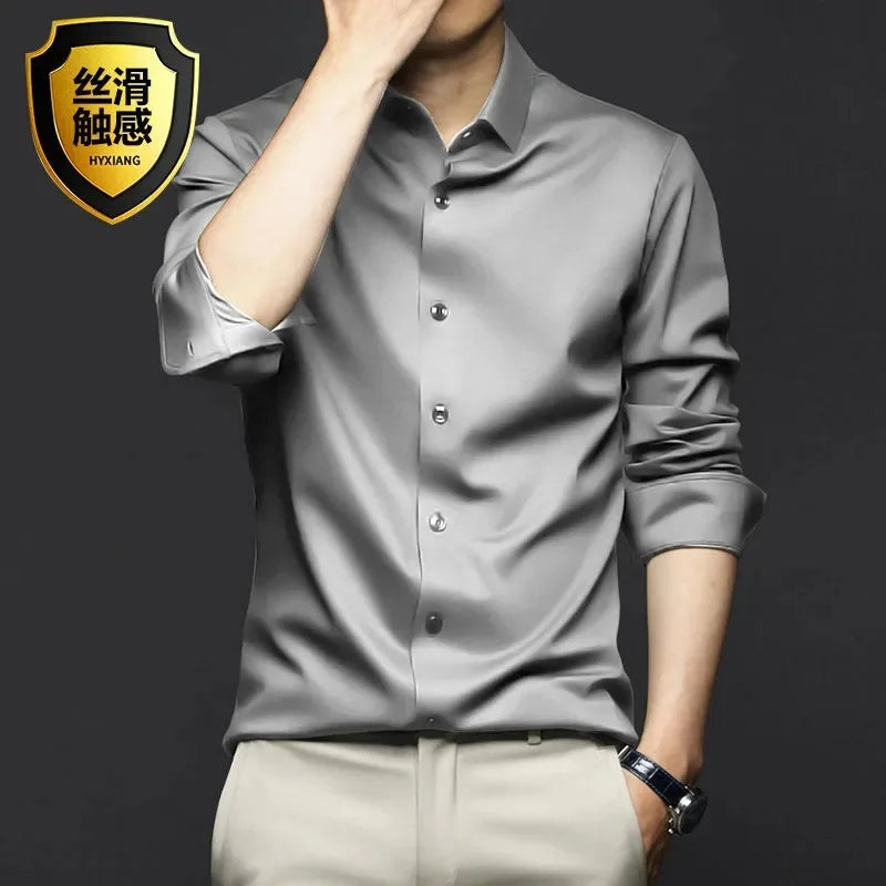 Premium Men Non-Iron Business Shirt (S-5XL) – Modern Style, Superior Comfort & Everyday Versatility
