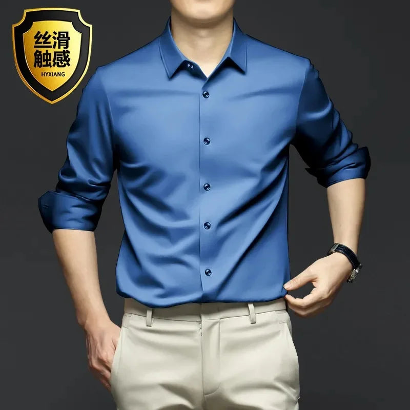 Premium Men Non-Iron Business Shirt (S-5XL) – Modern Style, Superior Comfort & Everyday Versatility