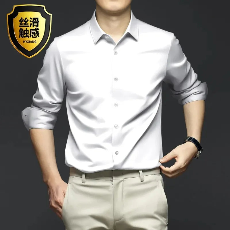 Premium Men Non-Iron Business Shirt (S-5XL) – Modern Style, Superior Comfort & Everyday Versatility