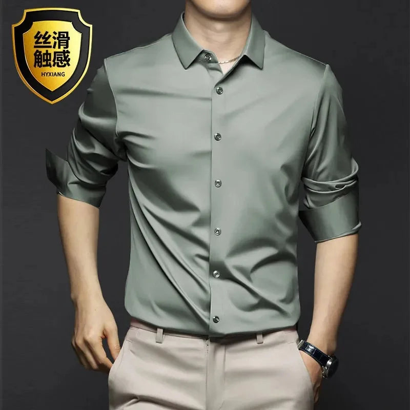 Premium Men Non-Iron Business Shirt (S-5XL) – Modern Style, Superior Comfort & Everyday Versatility
