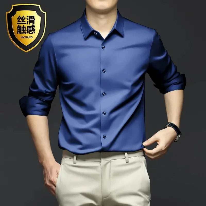 Premium Men Non-Iron Business Shirt (S-5XL) – Modern Style, Superior Comfort & Everyday Versatility
