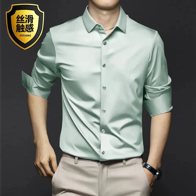 Premium Men Non-Iron Business Shirt (S-5XL) – Modern Style, Superior Comfort & Everyday Versatility