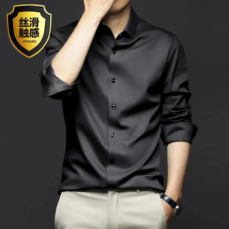Premium Men Non-Iron Business Shirt (S-5XL) – Modern Style, Superior Comfort & Everyday Versatility