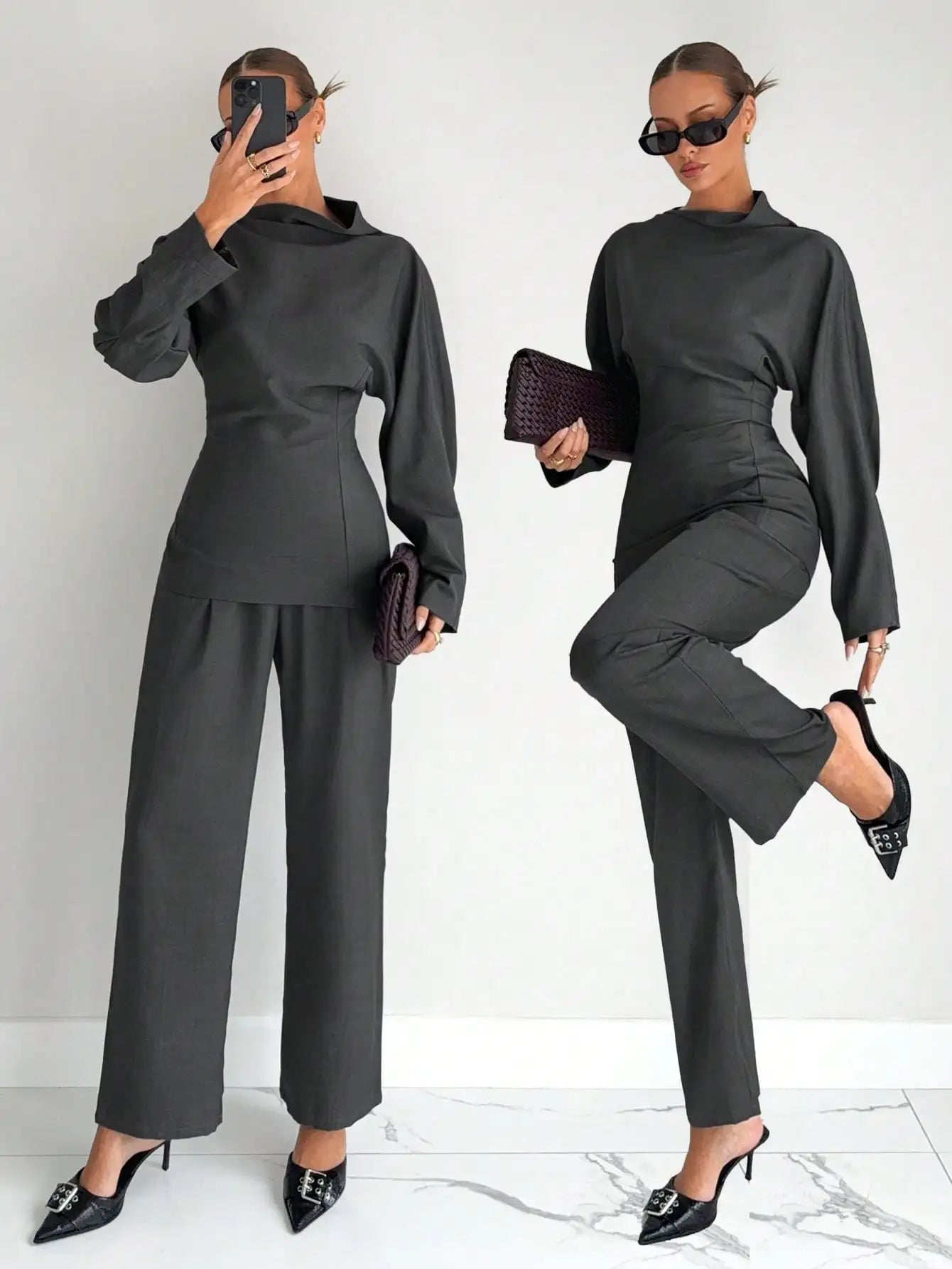 Premium Women Grey 2-Piece Business Set – Modern Style, Superior Comfort & Everyday Versatility